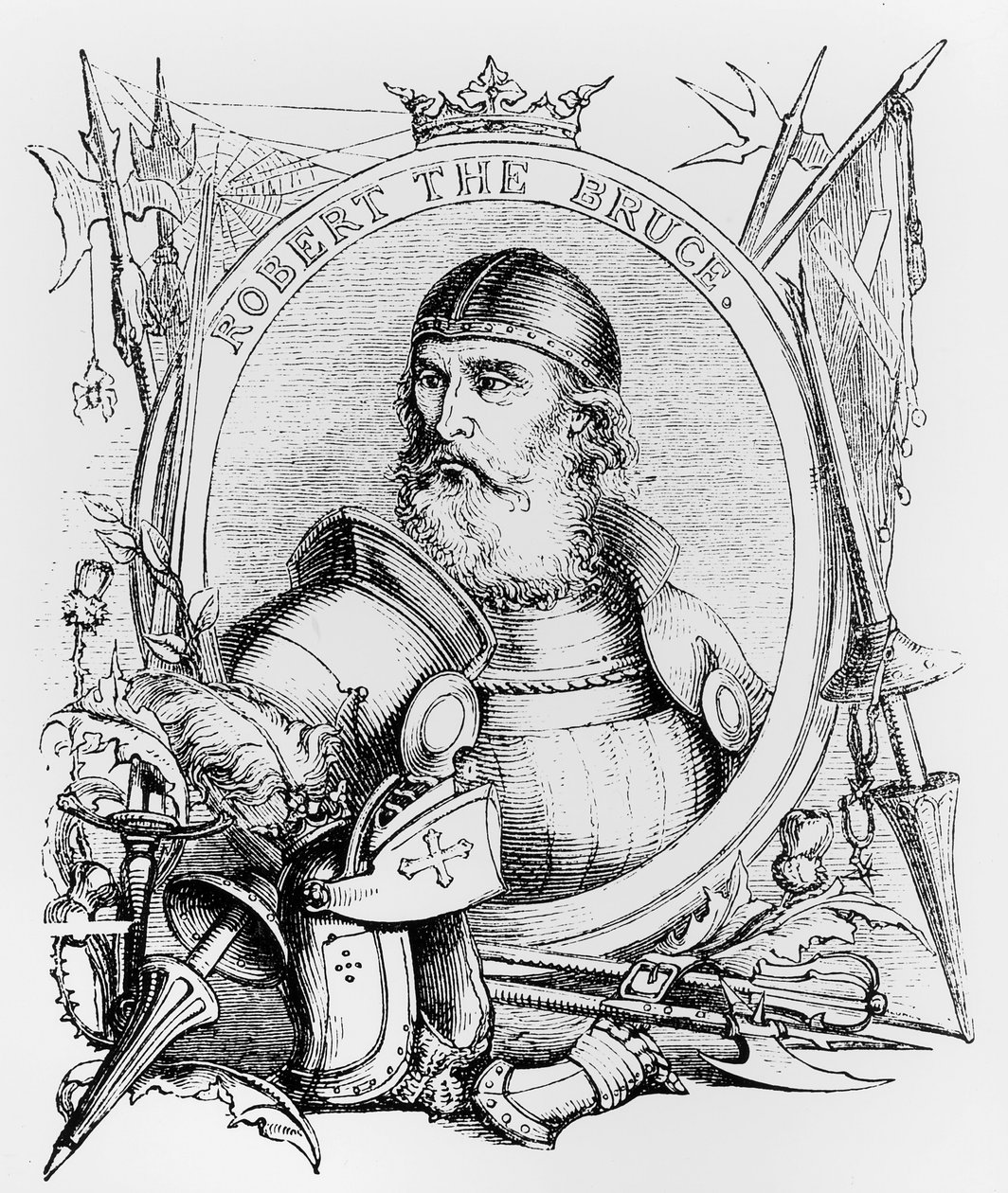 Retrato de Robert the Bruce (1274-1329) (gravura) (foto bw) de English School