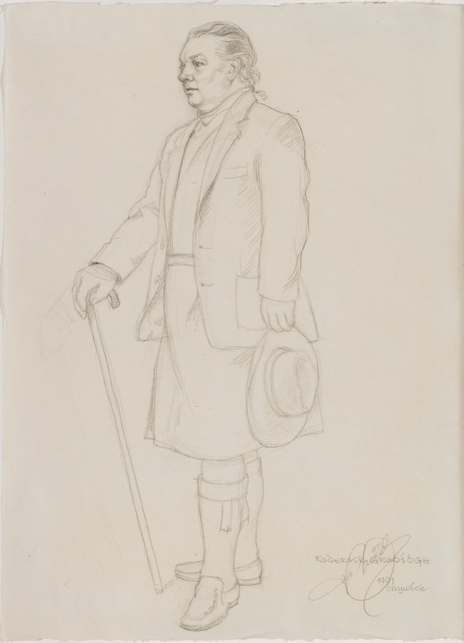 Retrato de Roderick Gradidge, c.1987 de English School