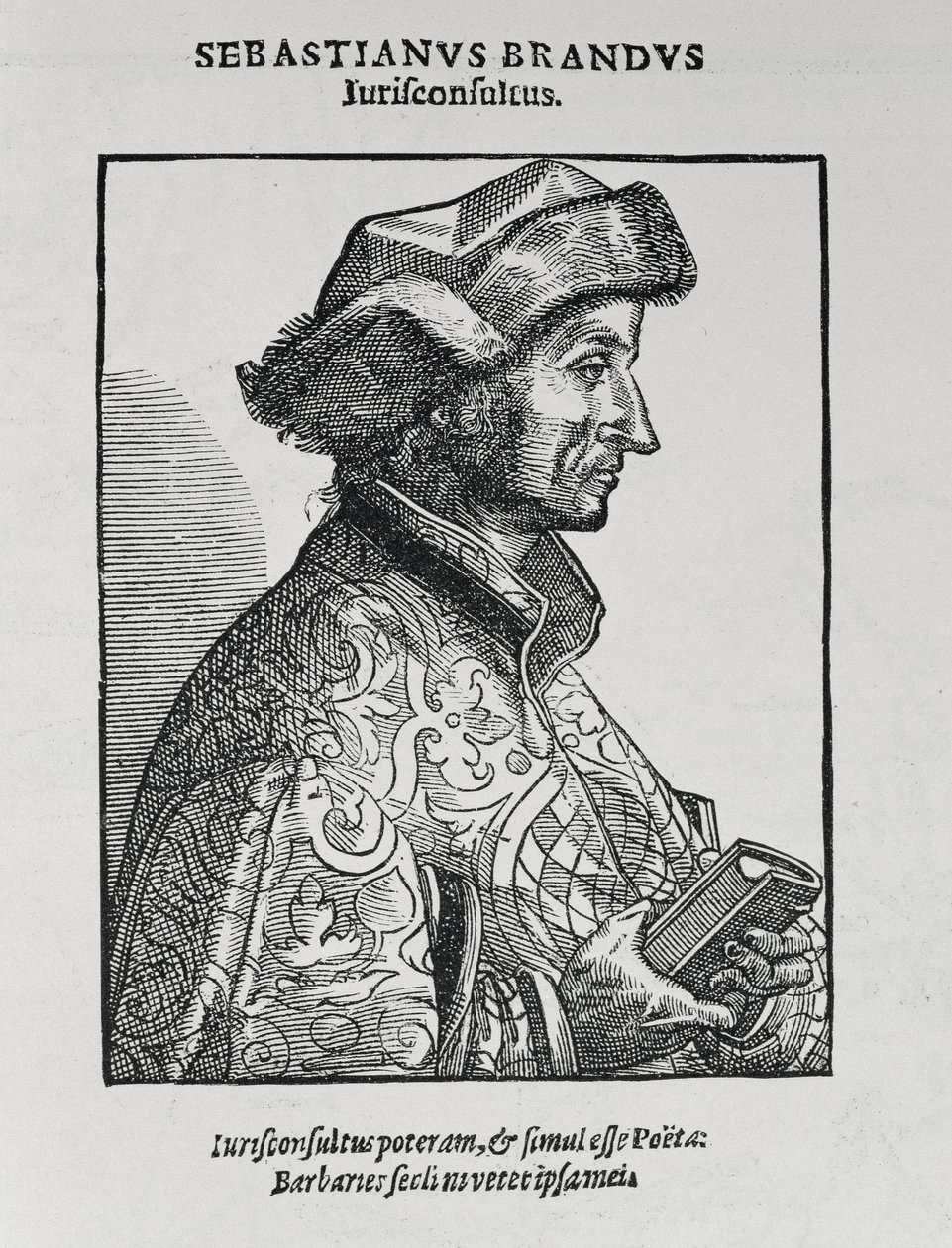 Retrato de Sebastian Brant (c.1458-1521) de A História Narrativa e Crítica da América, editado por Justin Winsor, Londres, 1886 de English School