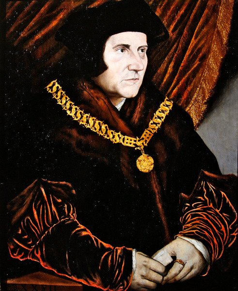 Retrato de Sir Thomas More (óleo sobre painel de carvalho) de English School