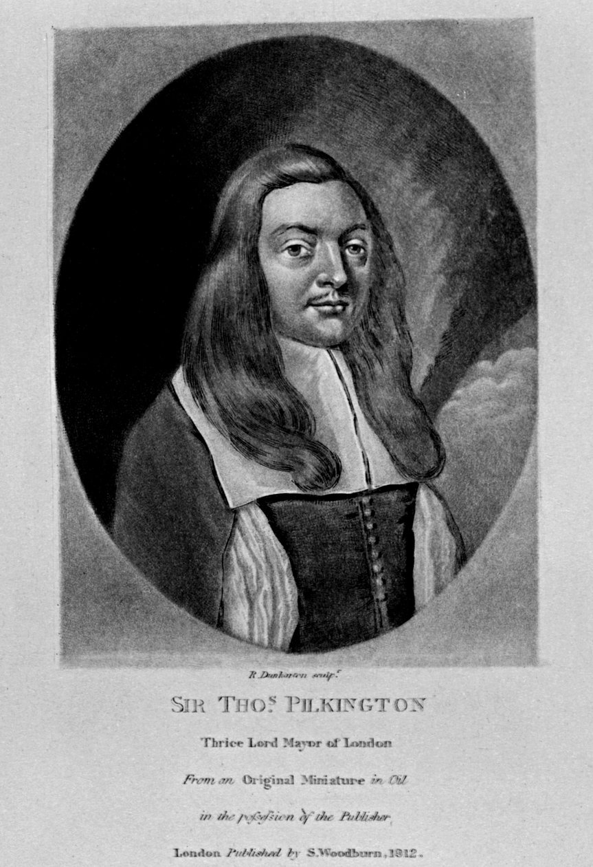 Retrato de Sir Thomas Pilkington, de "Personagens Ilustres na História Britânica", de Richard Earlom e Charles Turner, 1815 de English School