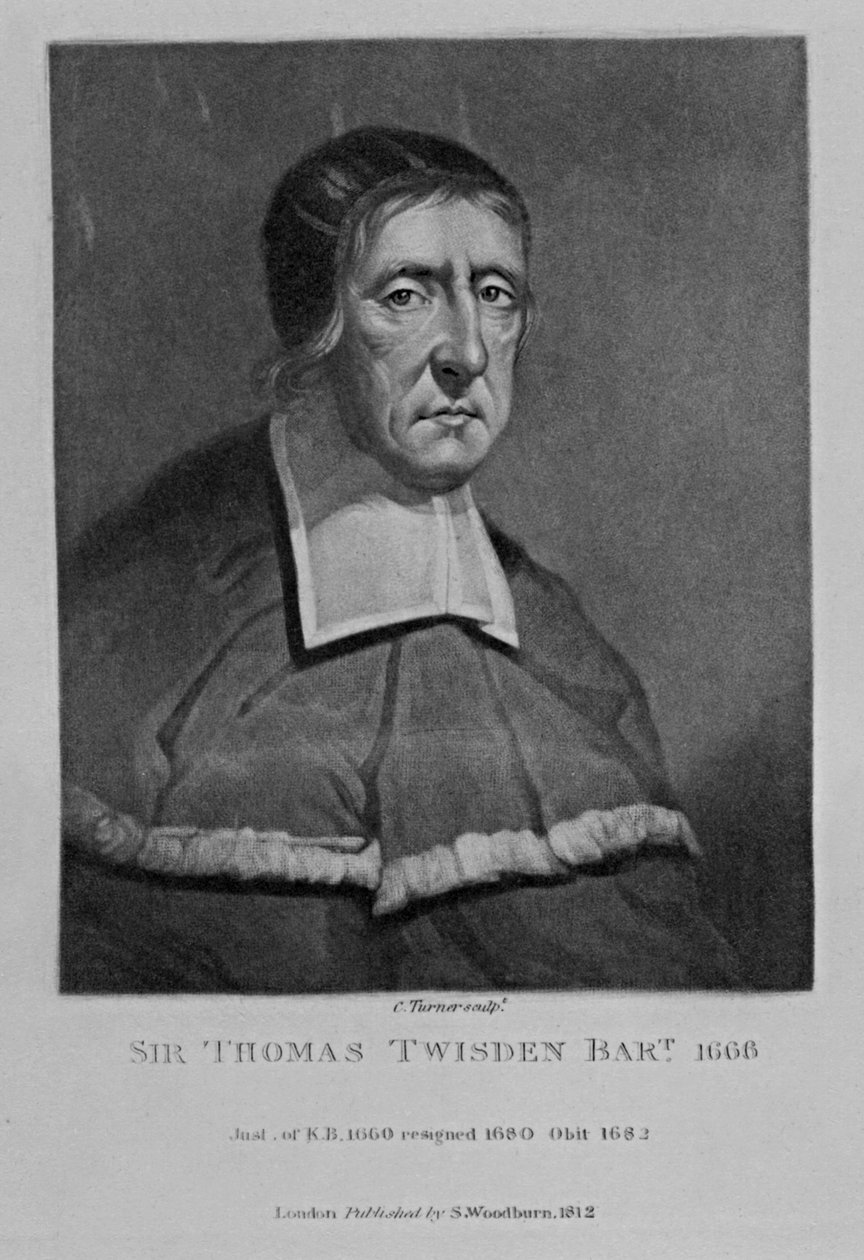Retrato de Sir Thomas Twisden, de &39;Personagens Ilustres na História Britânica&39;, 1815 de English School