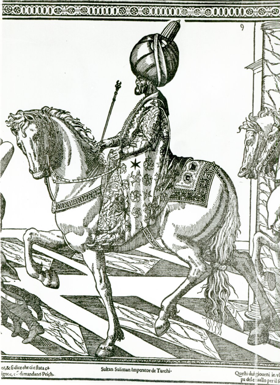 Retrato de Suleiman, o Magnífico (gravura) de English School