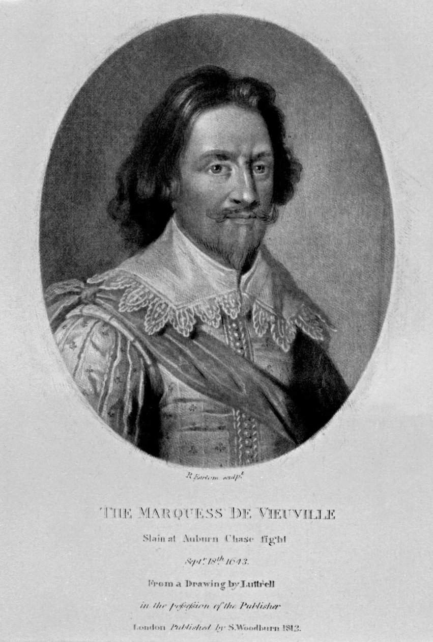 Retrato do Marquês de Vieu Ville, de &39;Personagens Ilustres na História Britânica, 1815 de English School