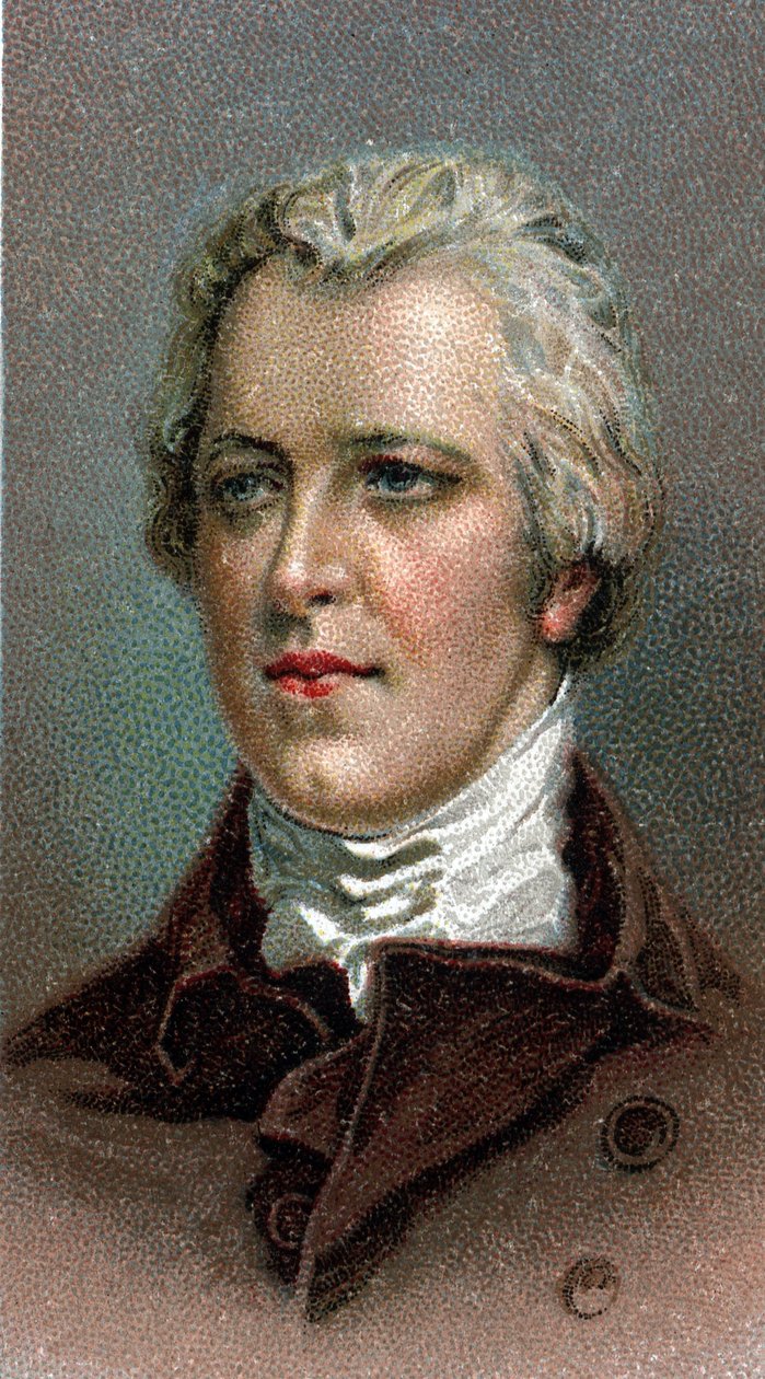 Retrato de William Pitt o Jovem (1759-1806) - Retrato de William Pitt o Jovem (1759-1806) - Da série "Líderes dos Homens" - Cromolitografia - Escola Inglesa, século XX - de English School