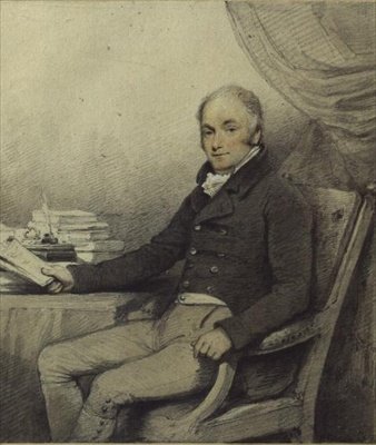 Retrato de William Ralph Cartwright (1771-1847), deputado, de Aynhoe Park, Northamptonshire (aquarela e lápis sobre papel) de English School