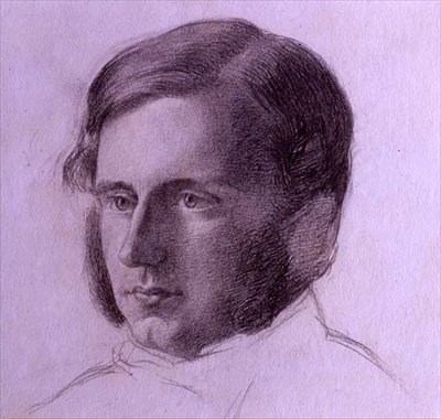 Retrato de um Cavalheiro, c.1840 (giz preto sobre papel) de English School