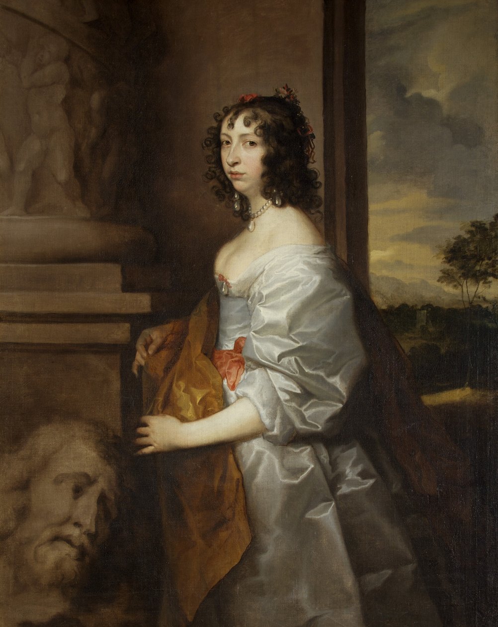Retrato de uma Senhora (óleo sobre tela) de English School