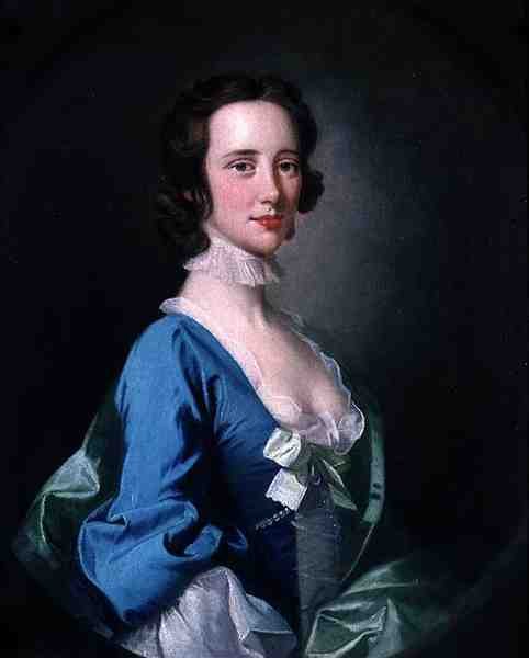 Retrato de uma Senhora (óleo sobre tela) de English School