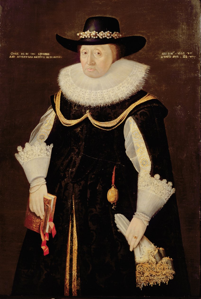 Retrato de uma senhora, 1629 de English School
