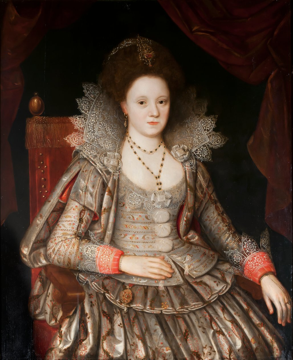 Retrato de uma senhora, c.1612 de English School