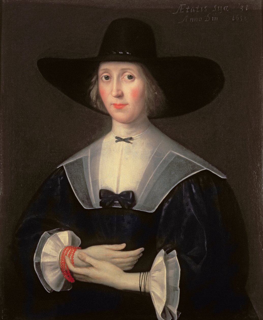 Retrato de uma dama de preto, 1638 de English School