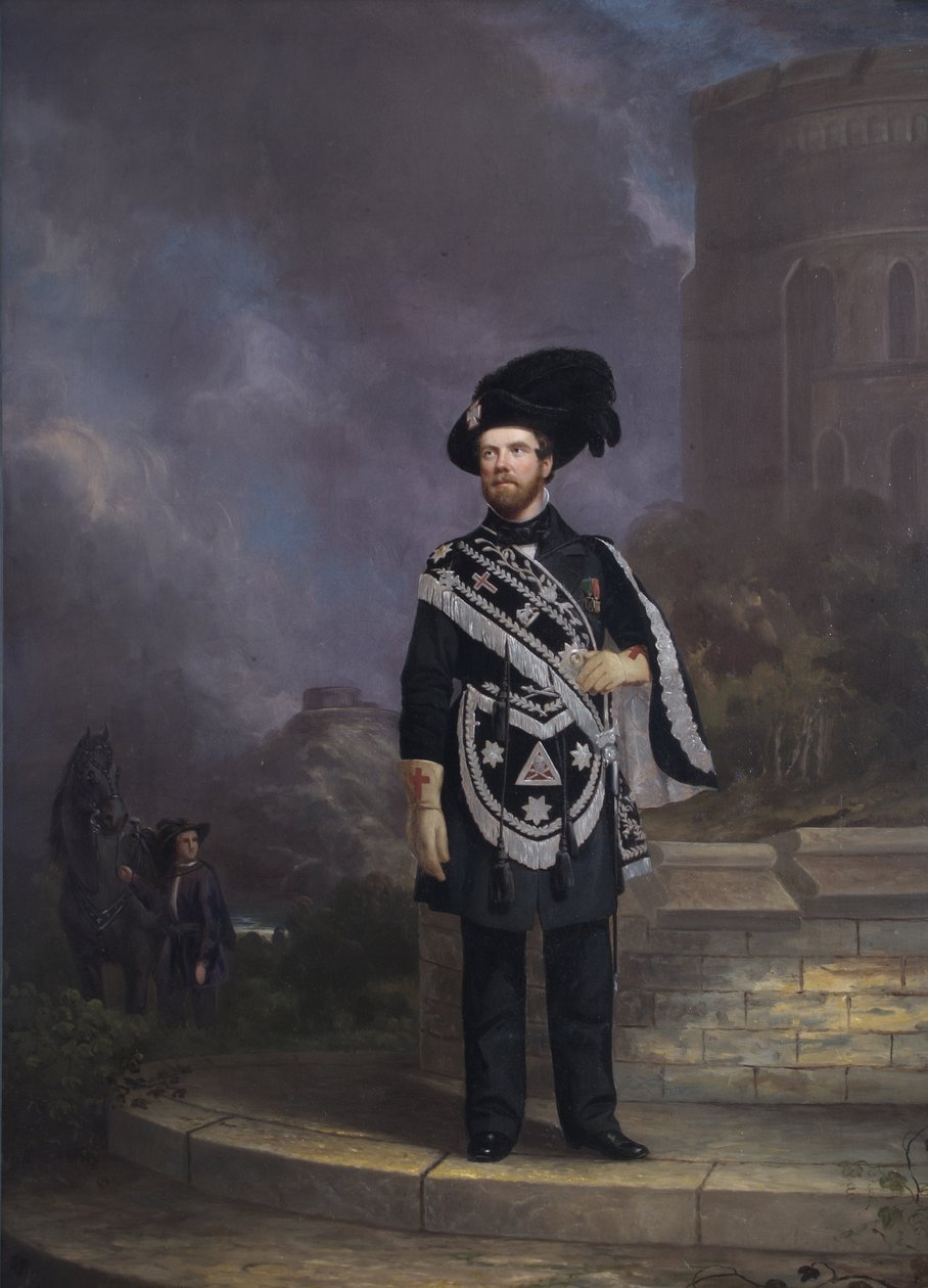 Retrato de um Cavaleiro Templário Maçônico, meados do século XIX de English School