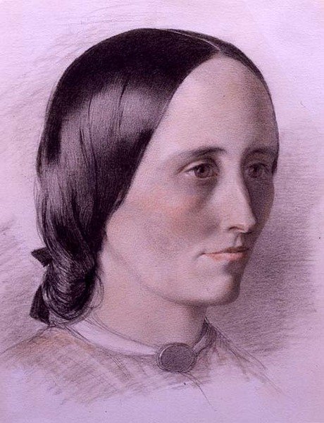 Retrato de uma Mulher, c.1840 (gizes coloridos sobre papel) de English School