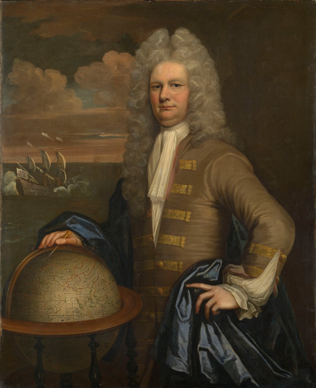 Retrato de um capitão da Companhia das Índias Orientais, c.1690 (óleo) de English School
