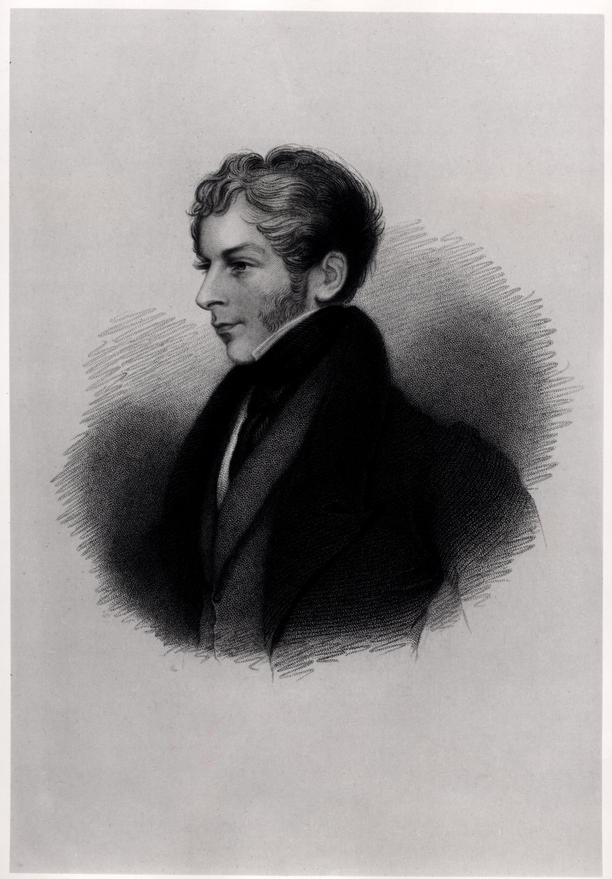 Retrato do Conde de Clare, de Ilustrações à Vida e Obra de Lord Byron, Volume II, de EFFuden, 1833-34 de English School