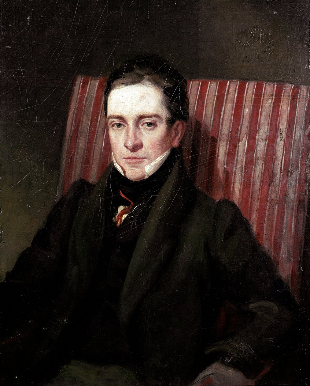 Retrato do poeta inglês Thomas Hood (1799-1845) Pintura da Escola Inglesa de Londres do século XIX, Galeria nacional de retratos de English School