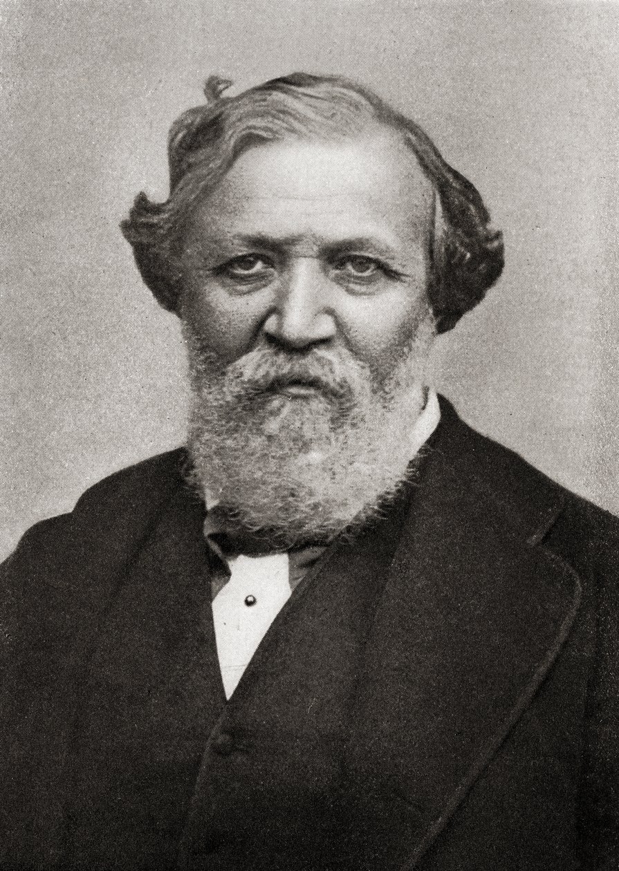 Retrato do poeta inglês Robert Browning (1812-89) de English School