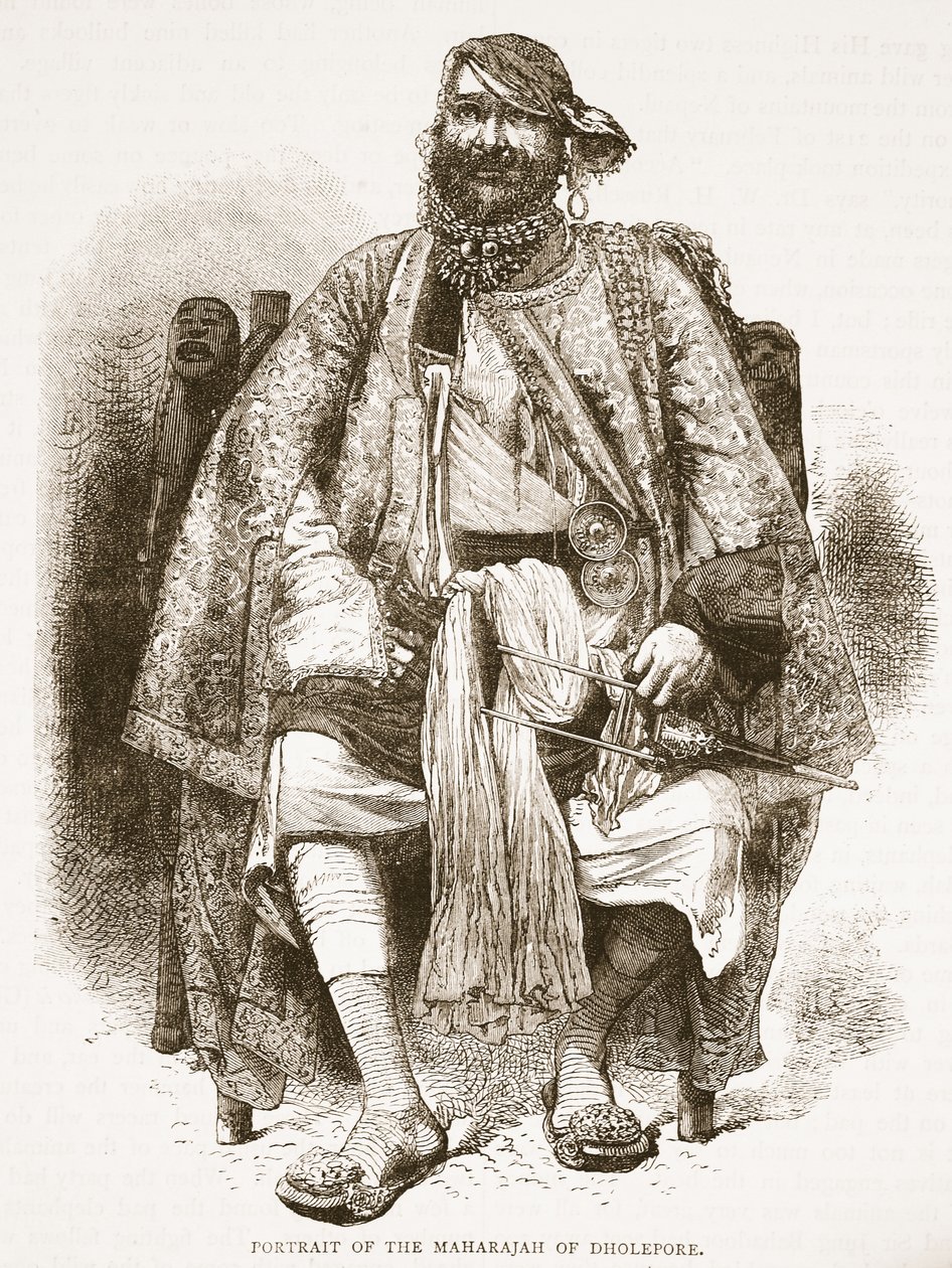 Retrato, de, a, marajá, de, Dholepore, ilustração, de, cassells, ilustrado, história, de, inglaterra de English School