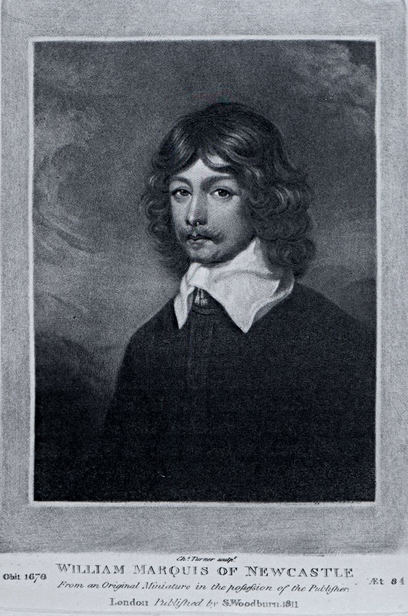 Retrato do Marquês de Newcastle, de &39;Personagens Ilustres na História Britânica, de Richard Earlom e Charles Turner, 1815 de English School