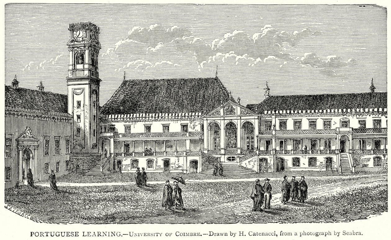 Aprendizagem do português. - Universidade de Coimbre (gravura) de English School