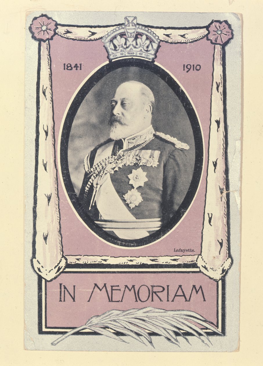 Postal comemorativo da morte de Eduardo VII, c.1910 de English School