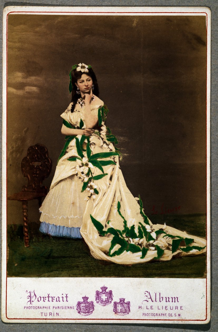 Cartão postal, com, mulher, em, traje de English School