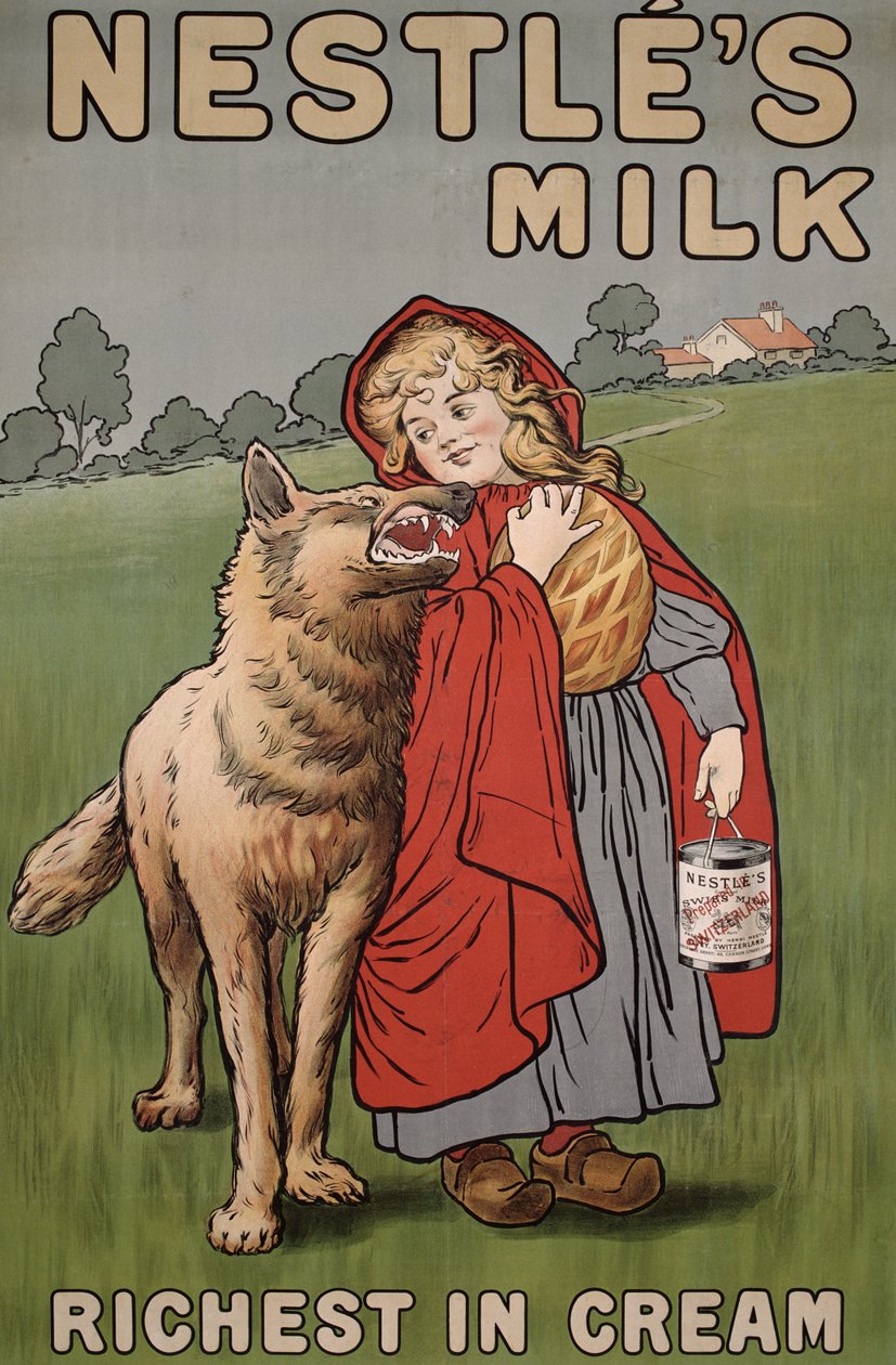 Cartazes publicitários Nestles milk, 1900 de English School