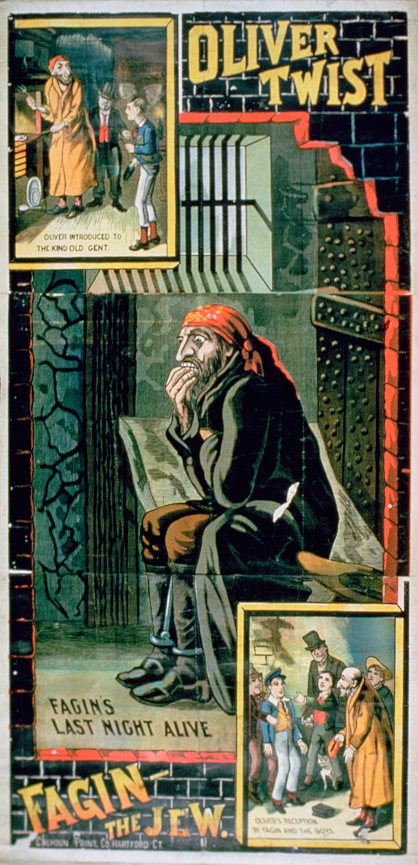 Cartaz para "Oliver Twist" (litografia a cores) de English School