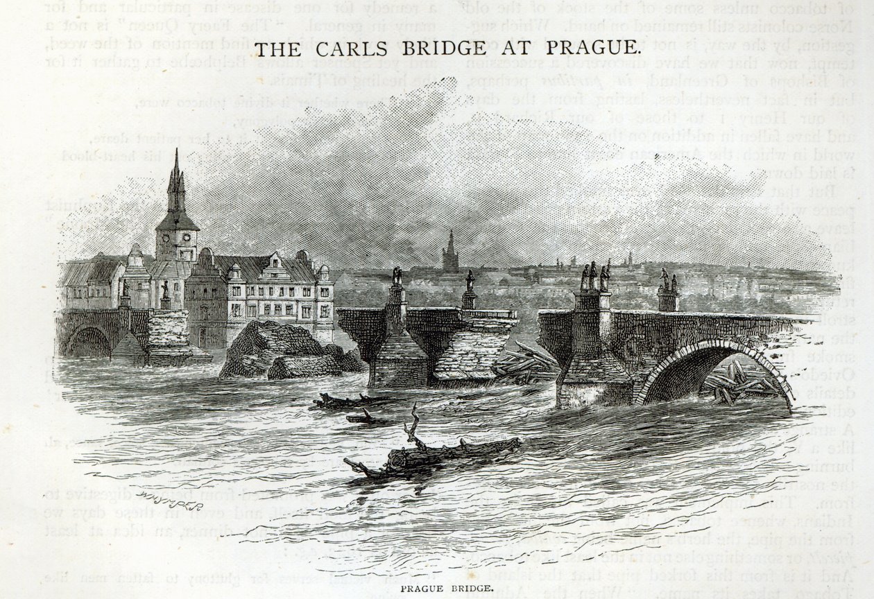 Ponte de Praga, de &39;Leisure Hour&39;, 1891 de English School