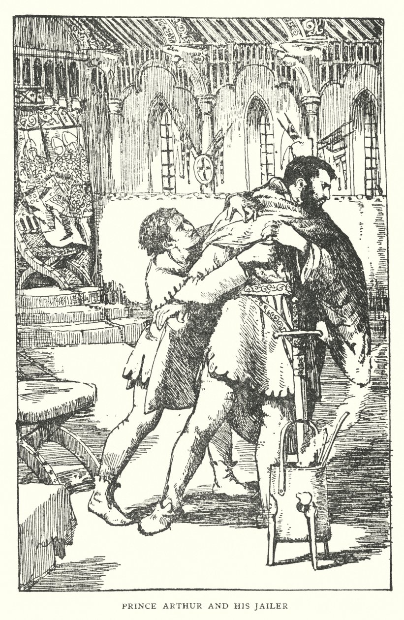 O príncipe Artur e o seu carcereiro (litografia) de English School