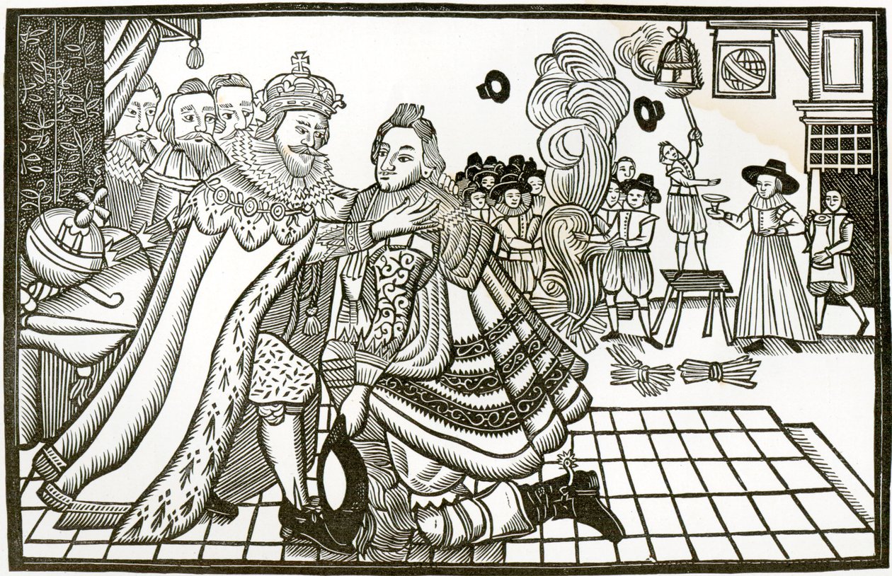 A Casa de Boas Vindas do Príncipe Charles da Espanha, 1623 (lito) de English School