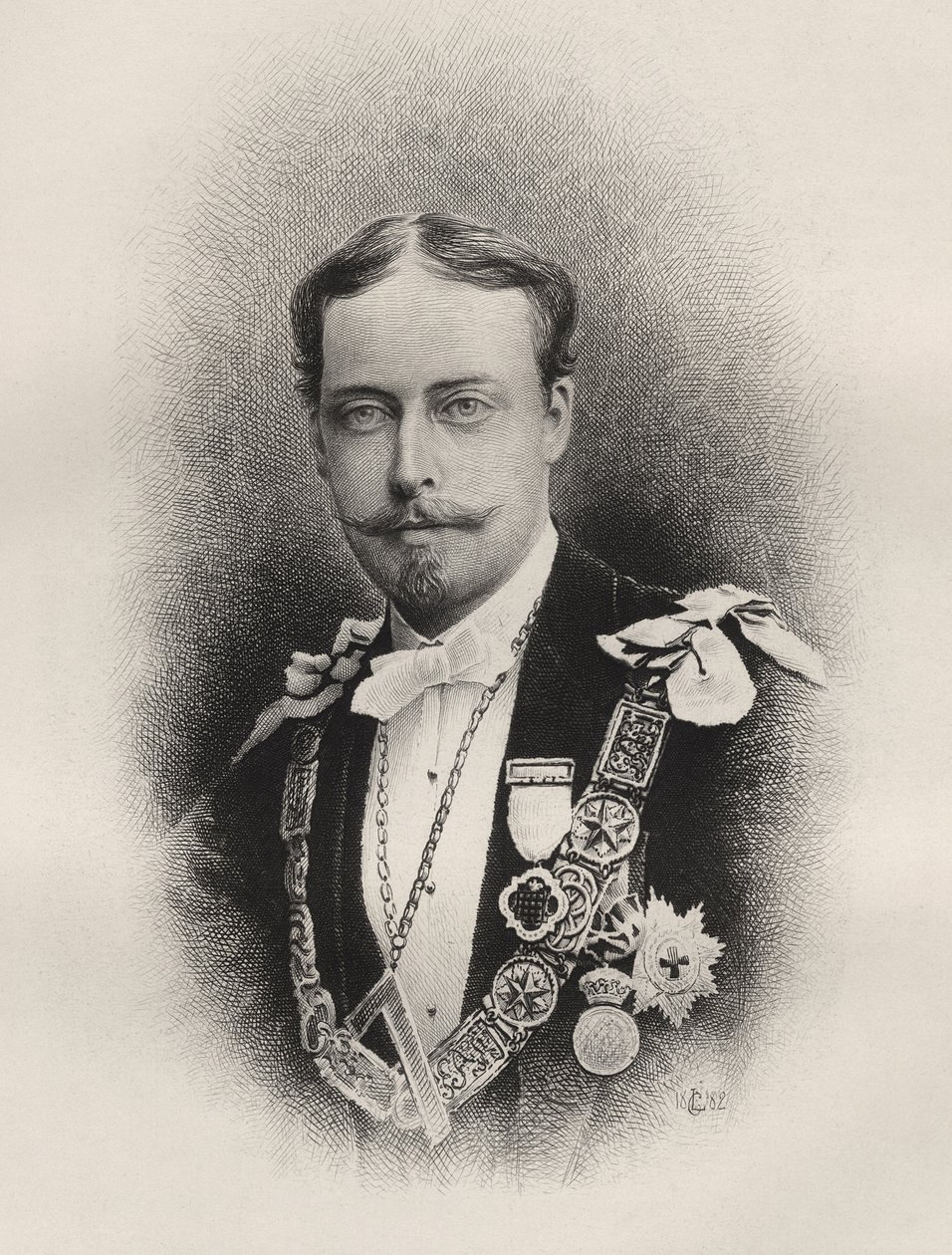 Príncipe Leopold, Duque de Albany, de "A História da Maçonaria, volume I", publicado por Thomas C. Jack, Londres, 1883 de English School