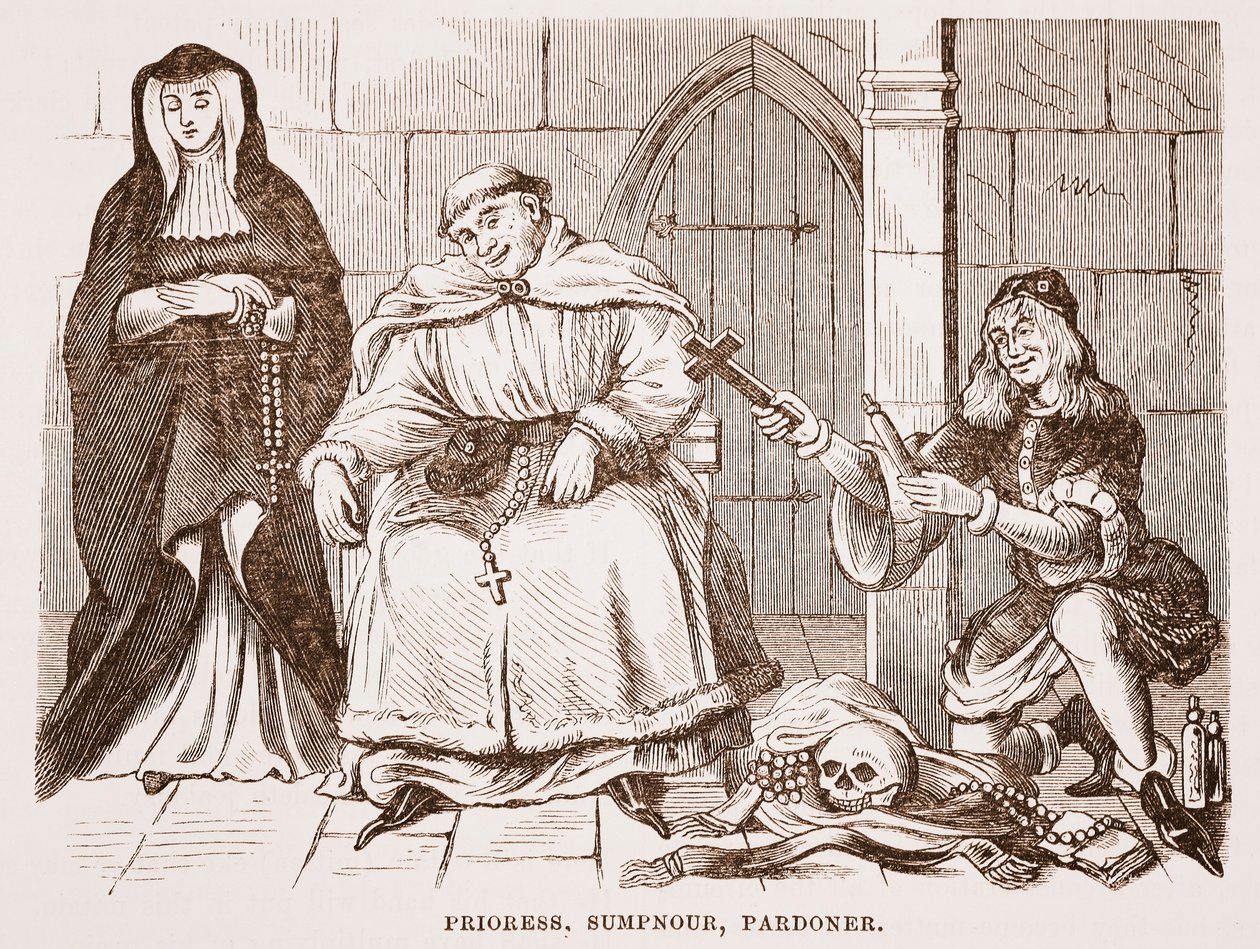Prioresa, Sumpnour, Pardoner de English School