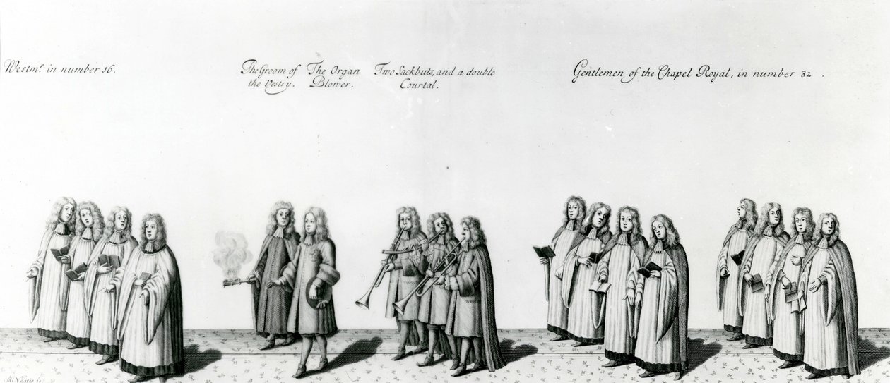 Procissão na coroação de James II, 1687 de English School
