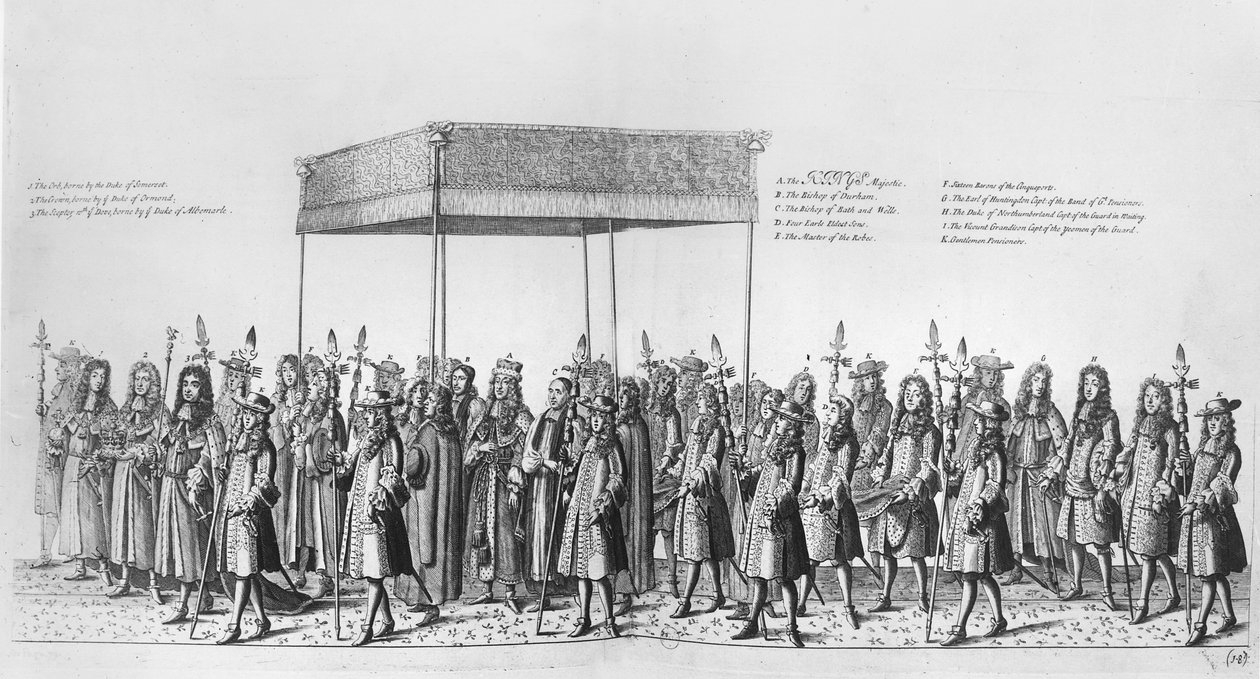 Procissão para a Coroação de Tiago II da Inglaterra (gravura) de English School