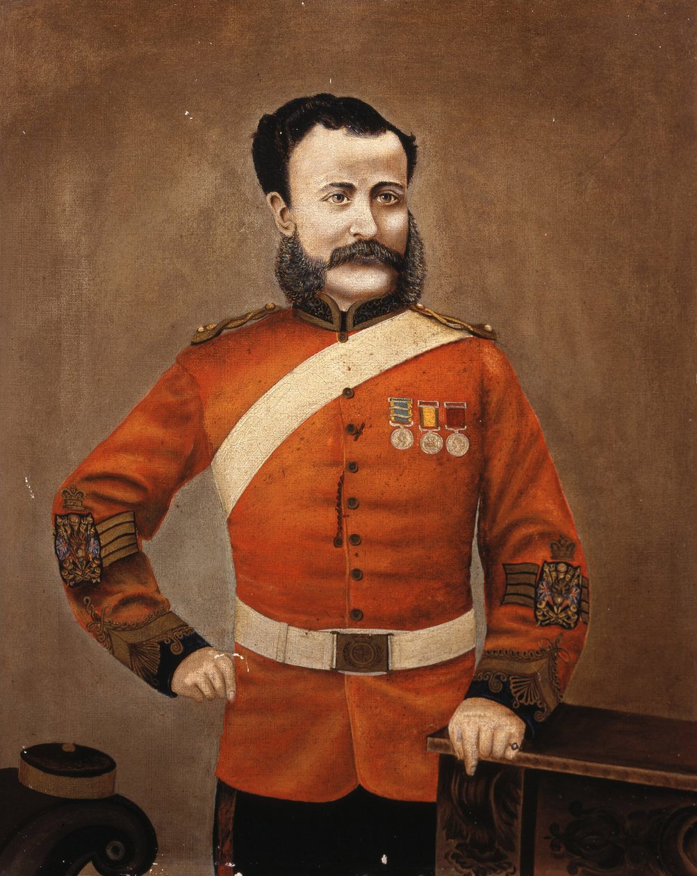Quartel-Mestre Sargento H. Crisp, Divisão de Milícia de Portsmouth, Royal Engineers, 1894 de English School