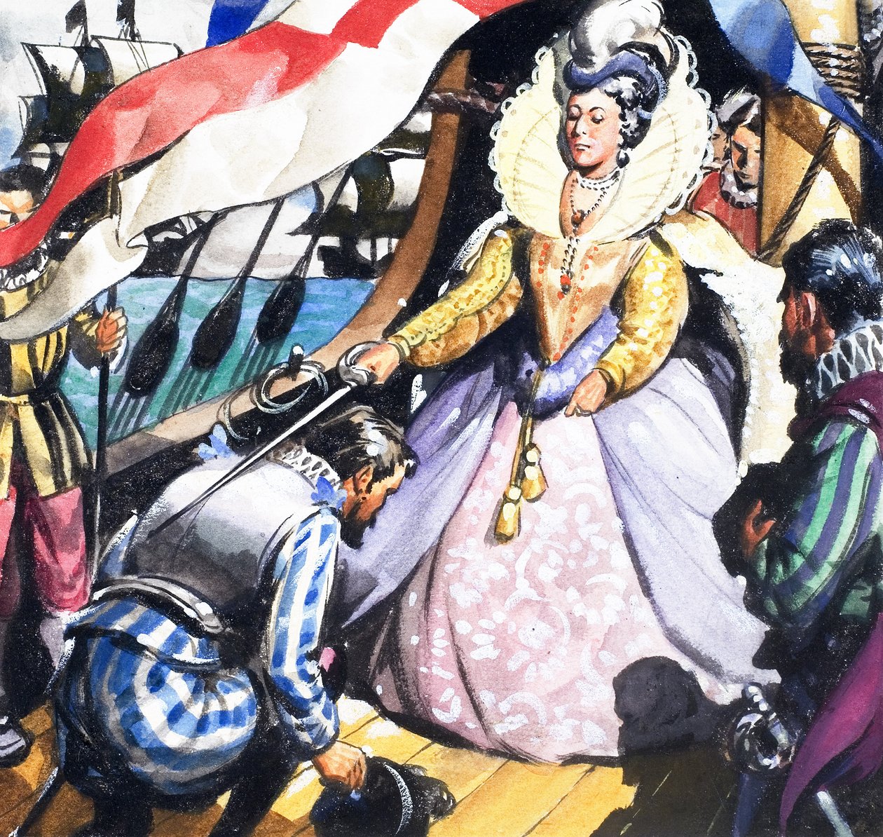 A Rainha Isabel e Francis Drake de English School