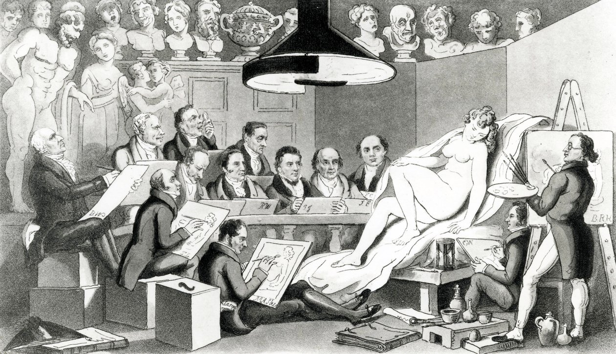 RAs de Genius refletindo sobre a verdadeira linha de Beleza na Life Academy Someset House, publicado por Sherwood, Jones & Co., 1824 de English School