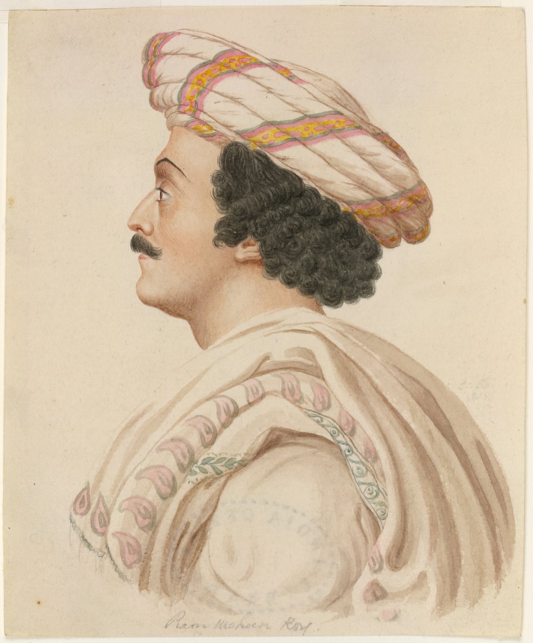Raja Ram Mohan Roy (aguarela sobre papel) de English School