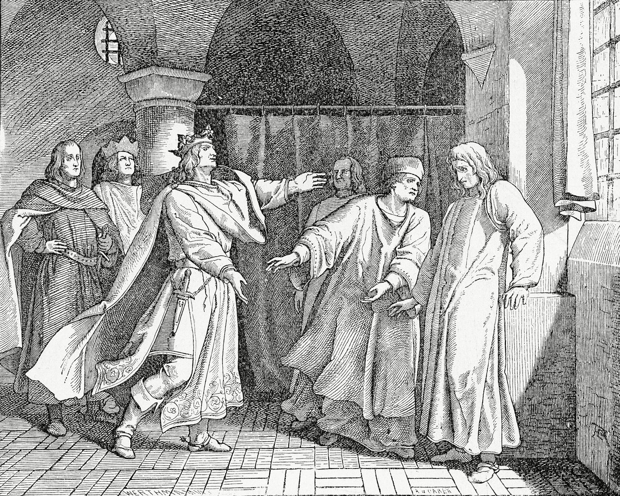 Reconciliação de Luís IV, rei dos romanos, com Frederico, a Feira, rei da Alemanha em 1325, 1882 de English School