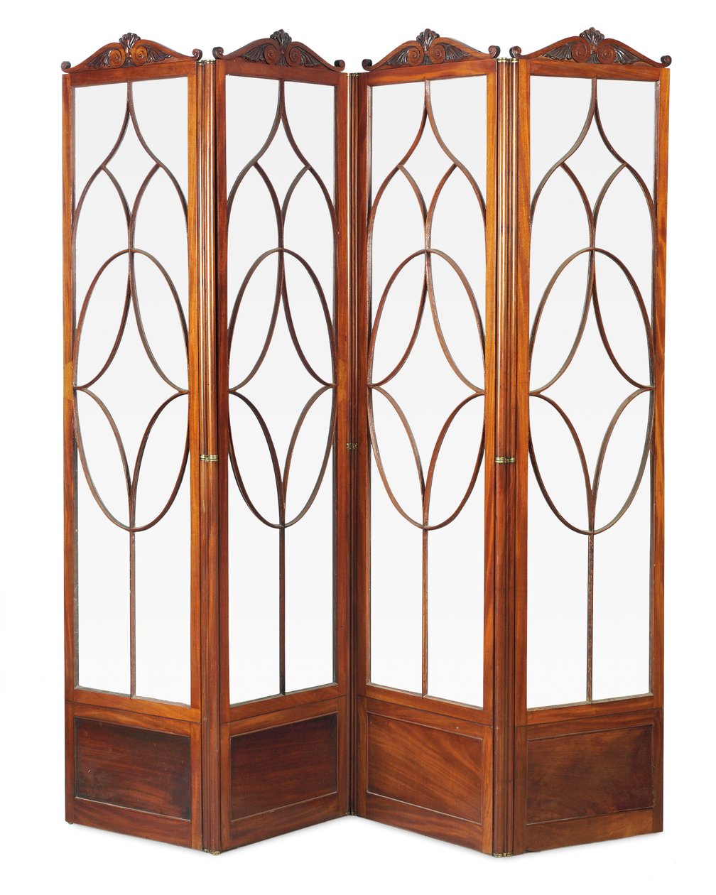 Tela Regency quádrupla com crista foliar, c.1815 de English School