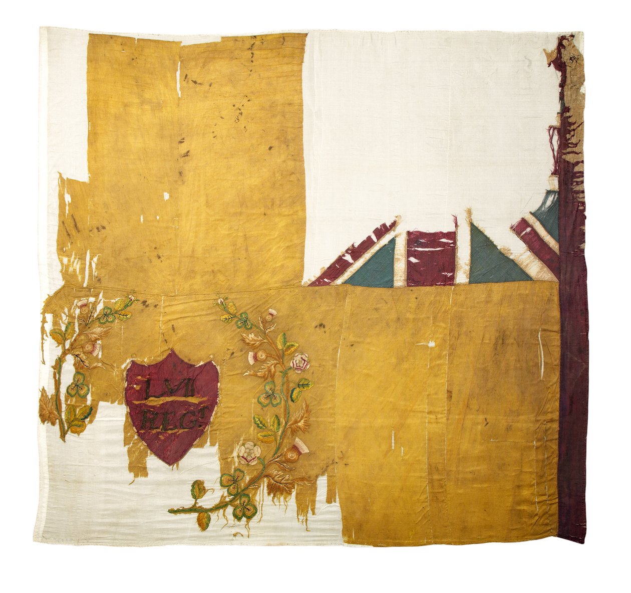 Regimental Colour, 57th (West Middlesex) Regiment (seda e algodão) de English School