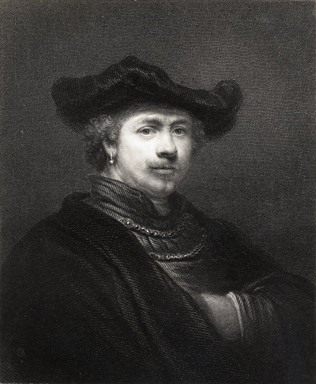 Rembrandt Harmens van Rijn (1606-69) de "A Galeria dos Retratos", publicado em 1833 de English School