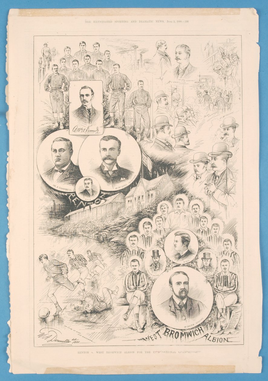 Renton vs. West Bromwich Albion, do The Illustrated Sporting e Dramatic News, 2 de junho de 1888 de English School