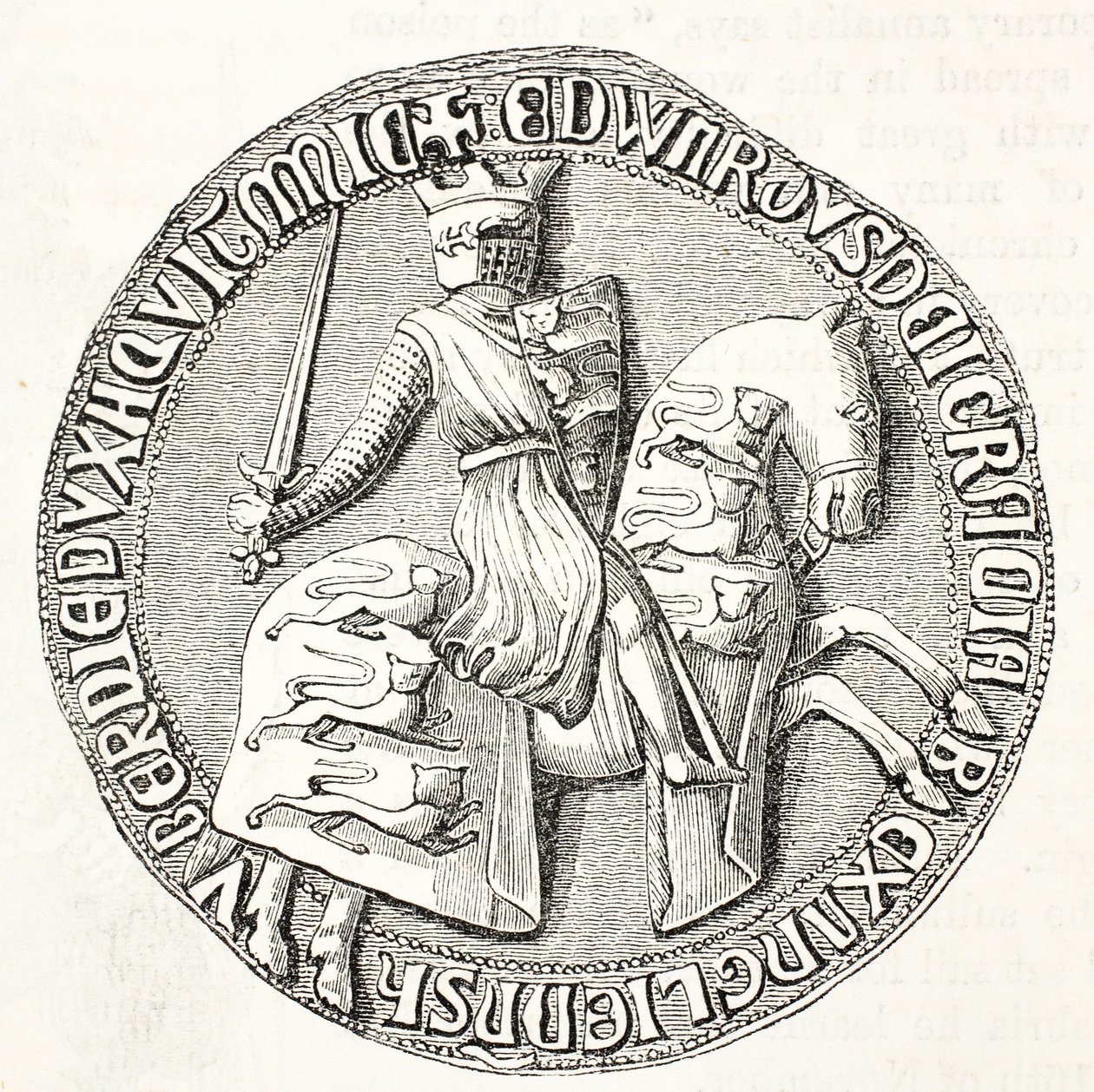 Reverso do Grande Selo de Edward I de English School