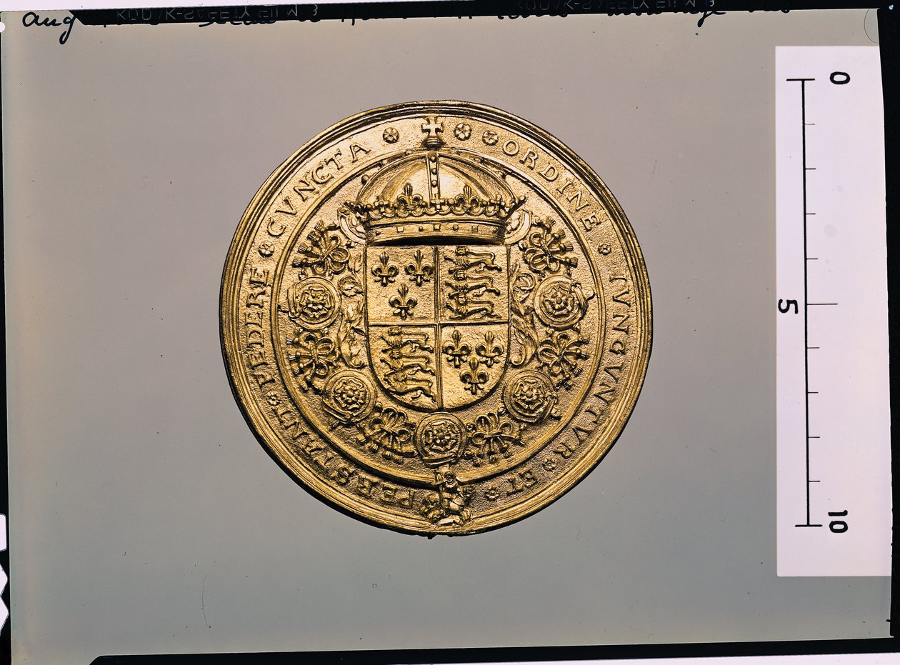 Reverso do selo de Henrique VIII (1491-1547) (ouro) (para anverso ver 183056) de English School