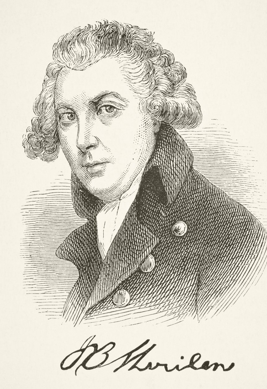 Richard Brinsley Sheridan, de "A História Nacional e Doméstica da Inglaterra", de William Hickman Smith Aubrey (1858-1916) publicou Londres, c.1890 de English School
