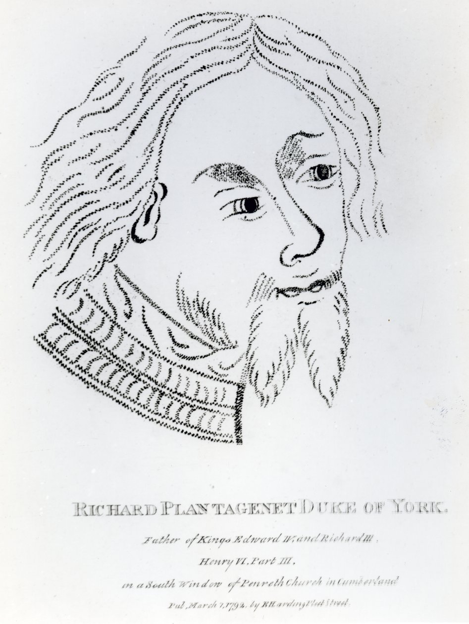 Ricardo de York, 3º duque de York, publicado em 1792 (gravura) de English School