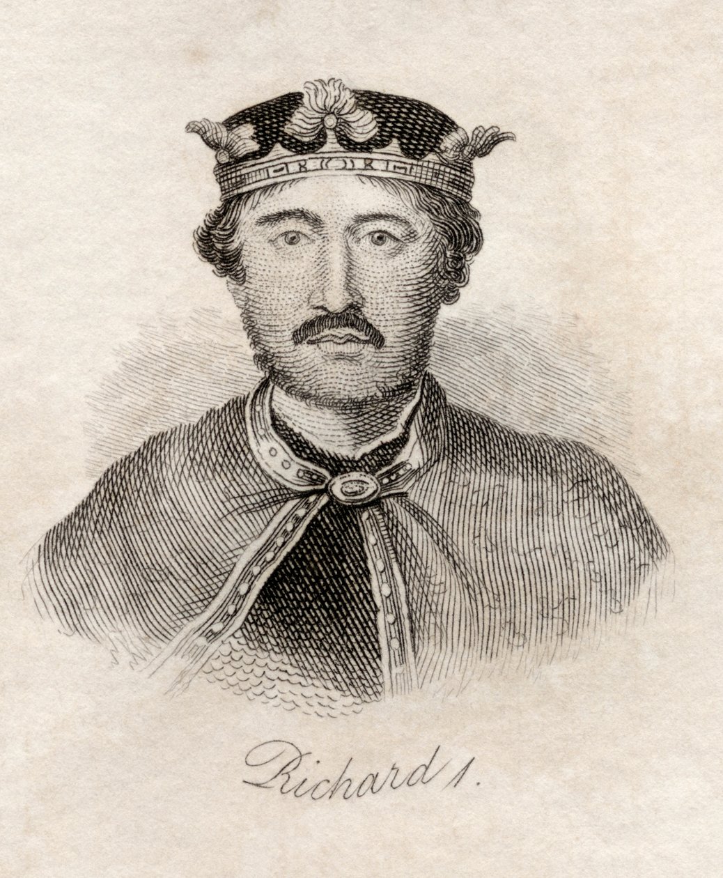Richard the Lionheart, do "Crabb&39;s Historical Dictionary", publicado em 1825 de English School
